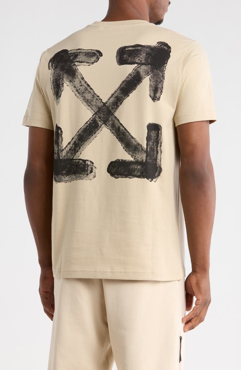 Off-White Spray Paint Arrow Graphic Slim T-Shirt, Alternate, color, Brown/Black