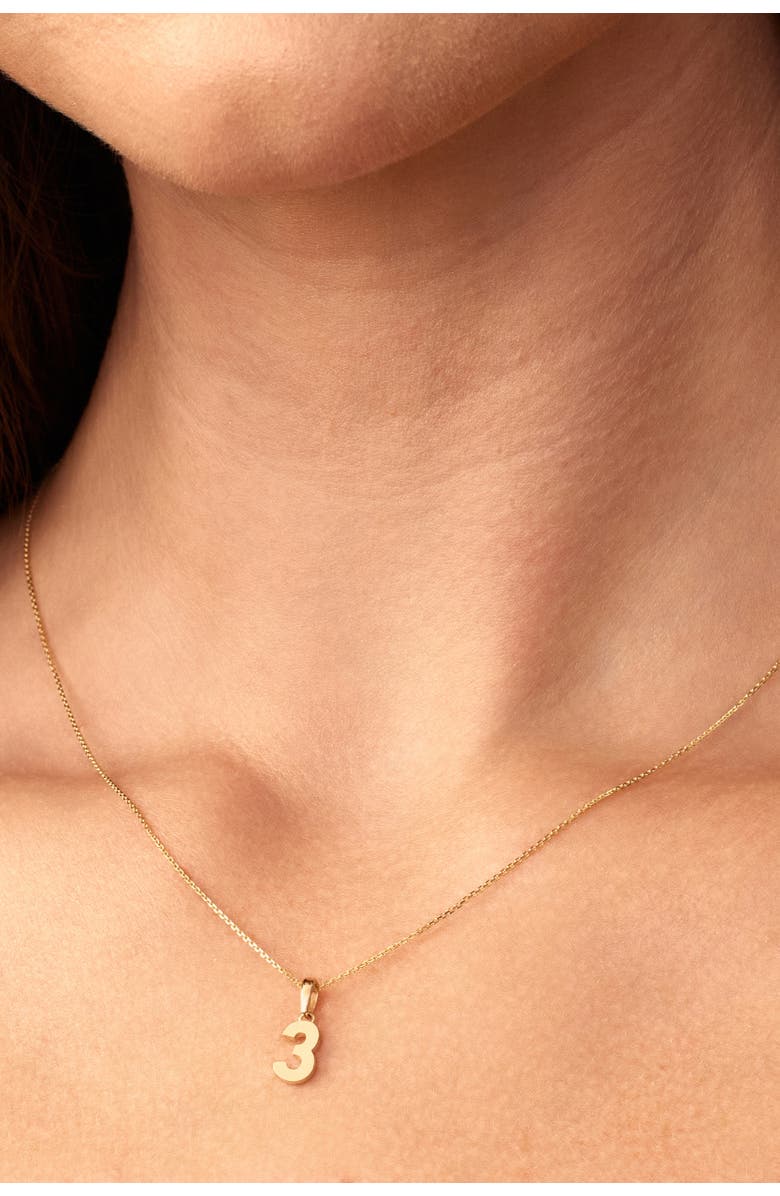 Oradina 14K Gold My Number Pendant Necklace, Alternate, color, Number 9