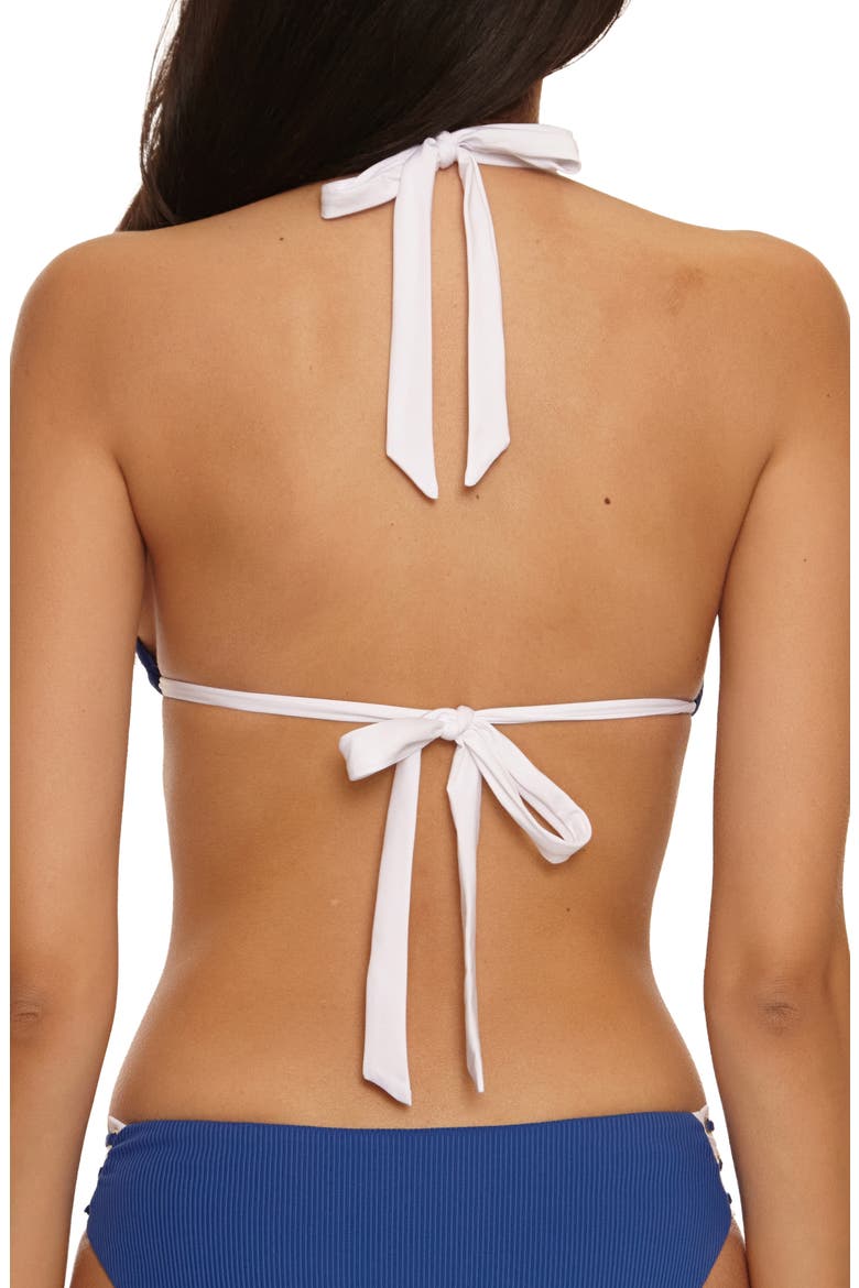Yacht Club Triangle Bikini Top, Alternate, color, NAVY