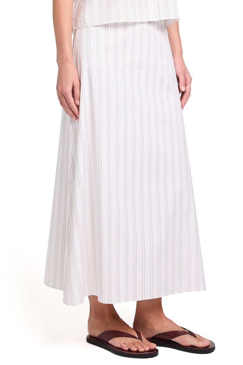 Stripe Cotton A-Line Skirt, Alternate, color, WHITE / WINE