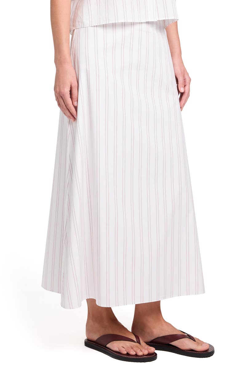 TWP Stripe Cotton A-Line Skirt, Alternate, color, White / Wine