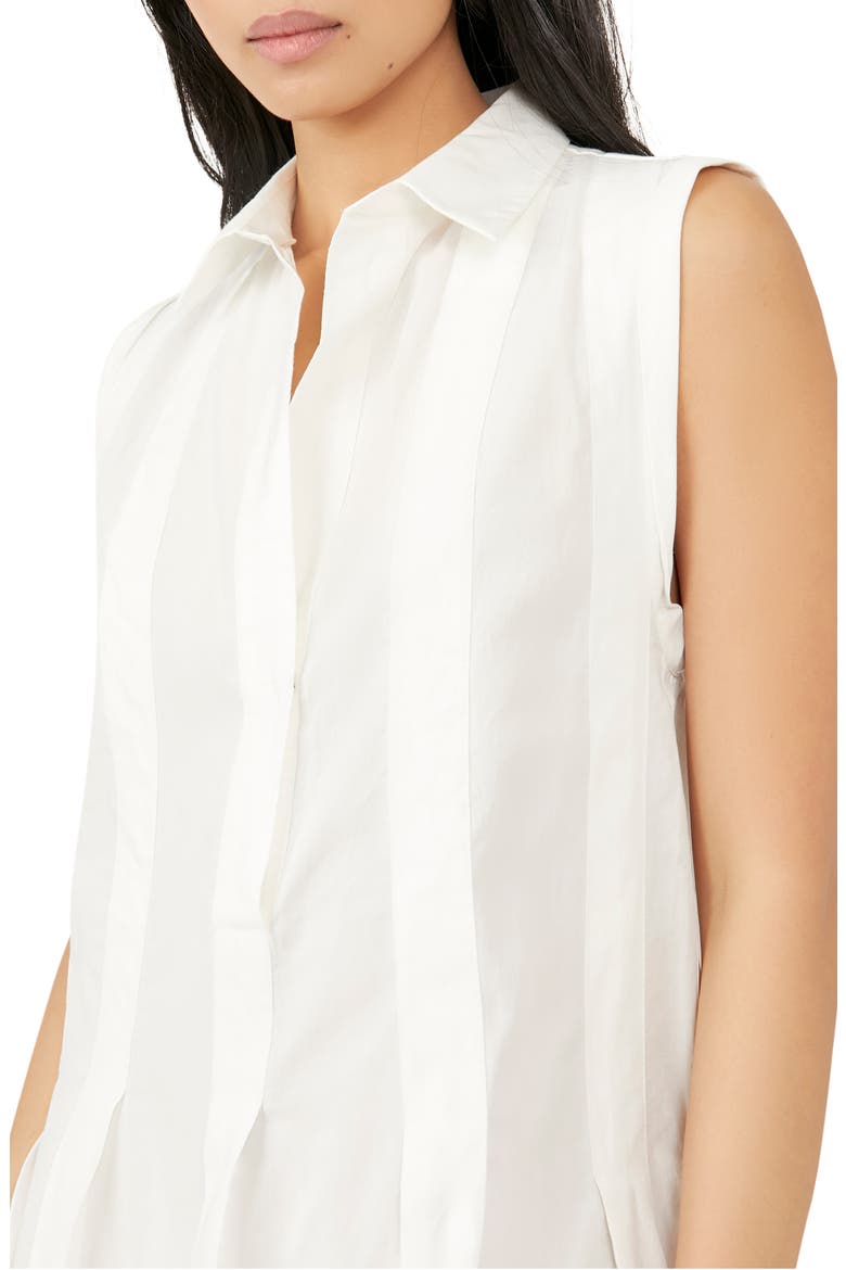 free-est Naomi Pleated Cotton Minidress, Alternate, color, IVORY