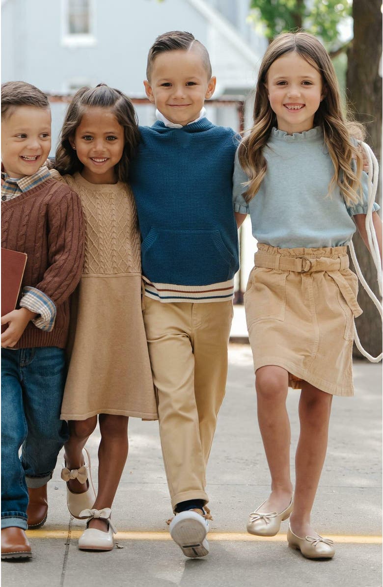 Hope & Henry Girls' Corduroy Cinch Waist Skirt, Toddler, Alternate, color, Khaki Fine Wale