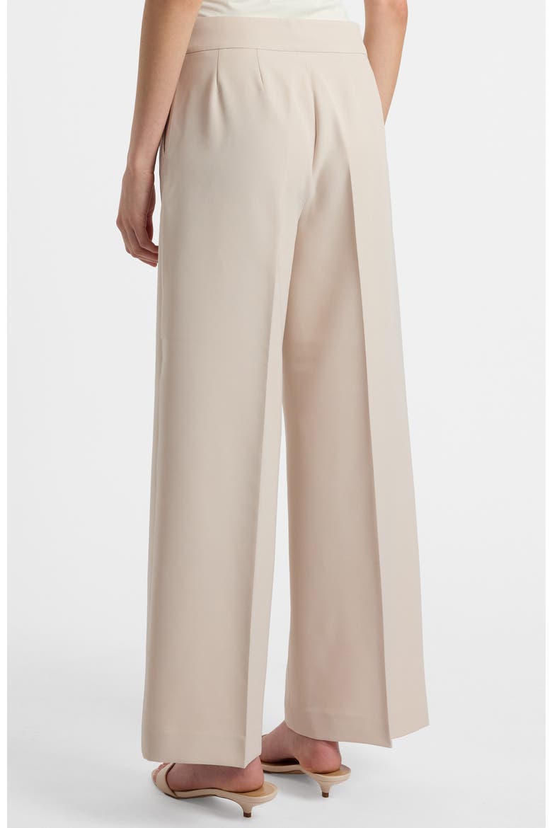 Thea Wide Leg Cropped Pant in Soft Stretch Crepe, Alternate, color, Beige