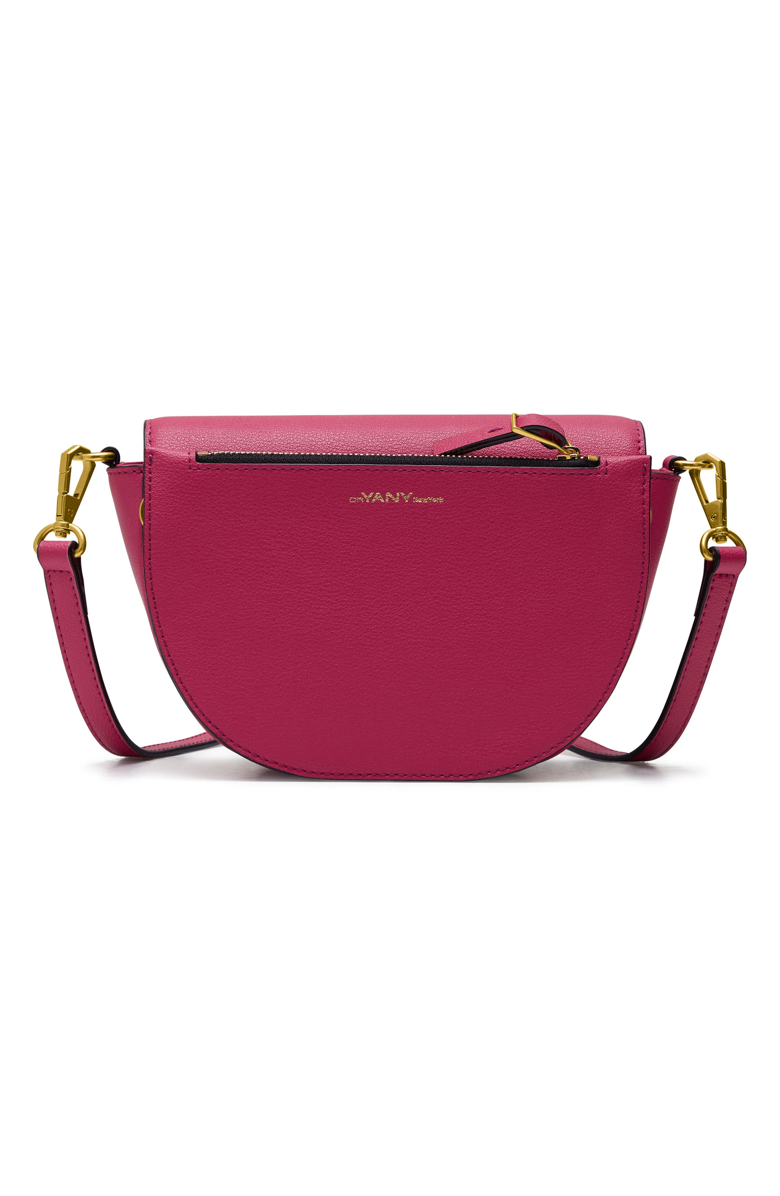 Lottie Leather Saddle Crossbody Bag, Alternate, color, RASPBERRY