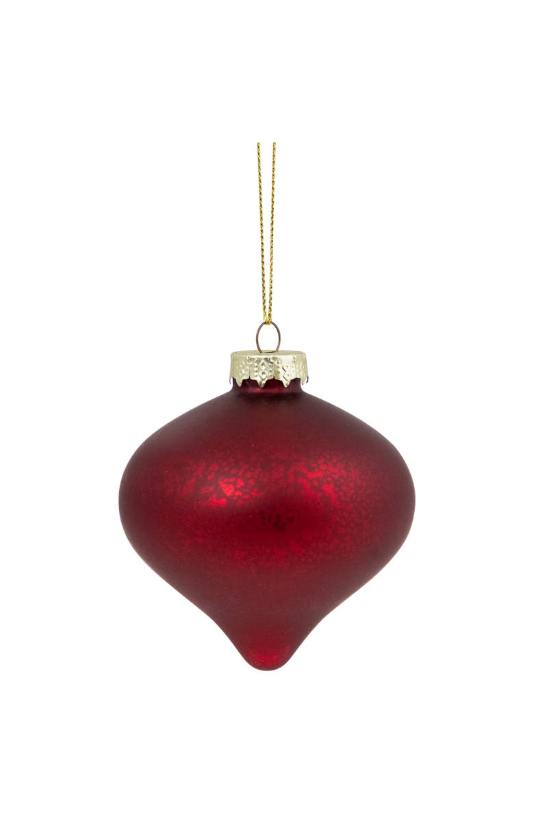 Northlight Mercury Style Onion and Ball Glass Christmas Ornament Set - 3" - Red - 12ct, Alternate, color, Red