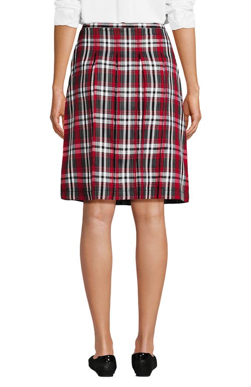 Lands' End School Uniform Young  Plaid Box Pleat Skirt Top Of The Knee In Multi