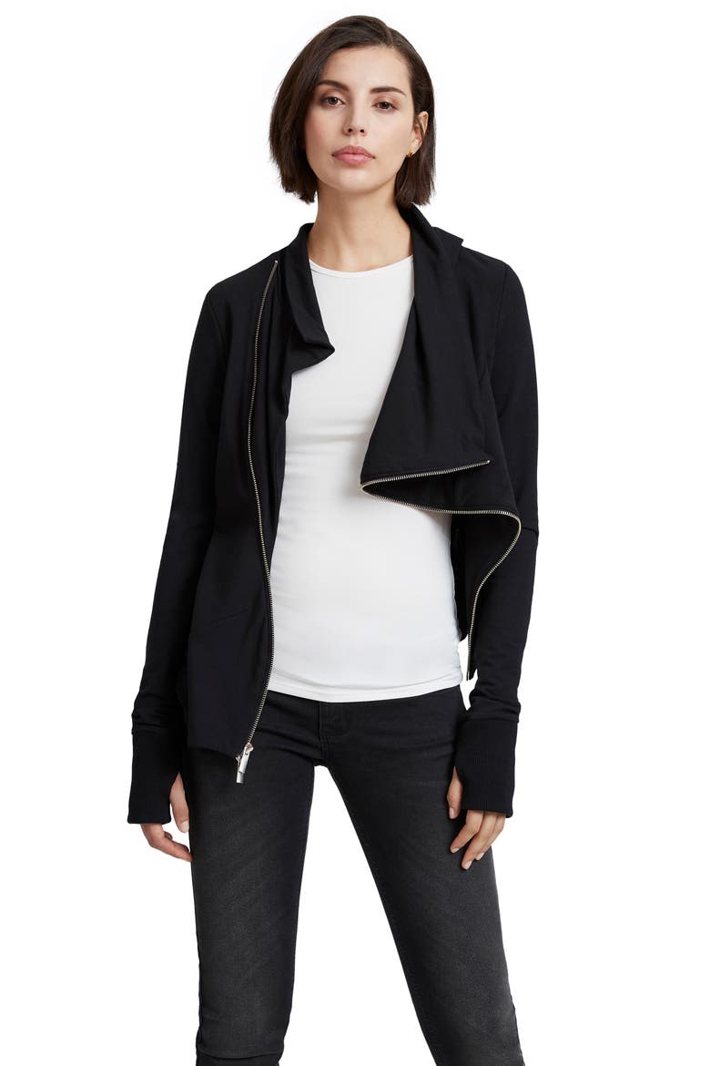 Hoyt French Terry Jacket, Alternate, color, BLACK