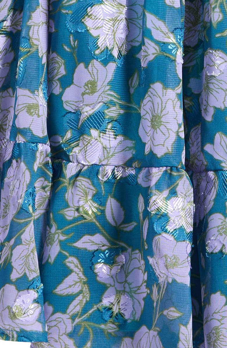 Ava & Yelly Kids' Smocked Babydoll Dress, Alternate, color, Teal Floral