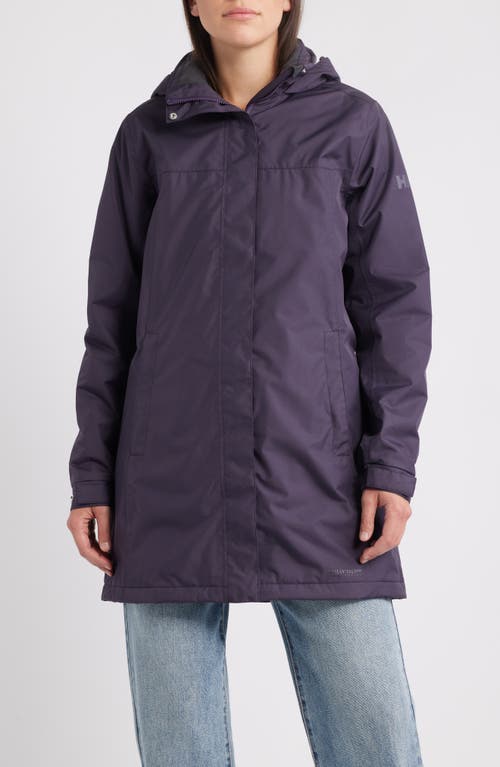 Helly Hansen Aden Hooded Waterproof Insulated Rain Jacket In Purple