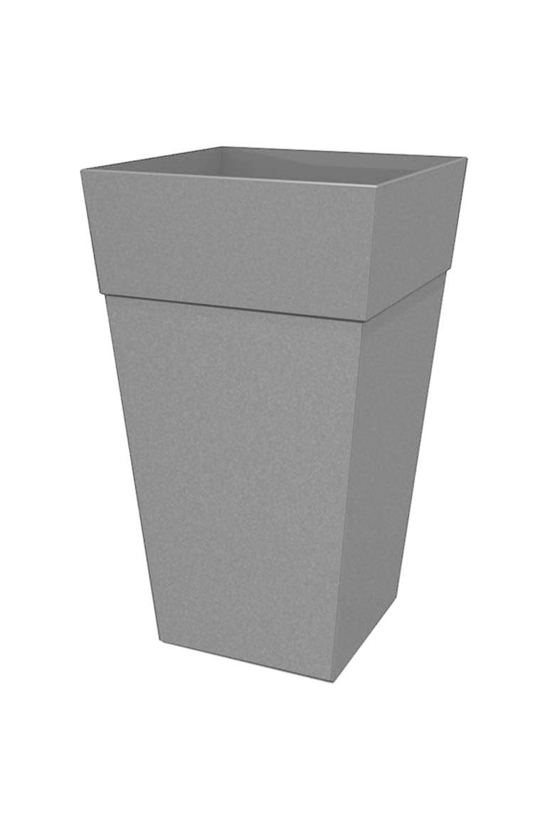 25" Tall Finley Tapered Square Planter, Cement, Main, color, Gray
