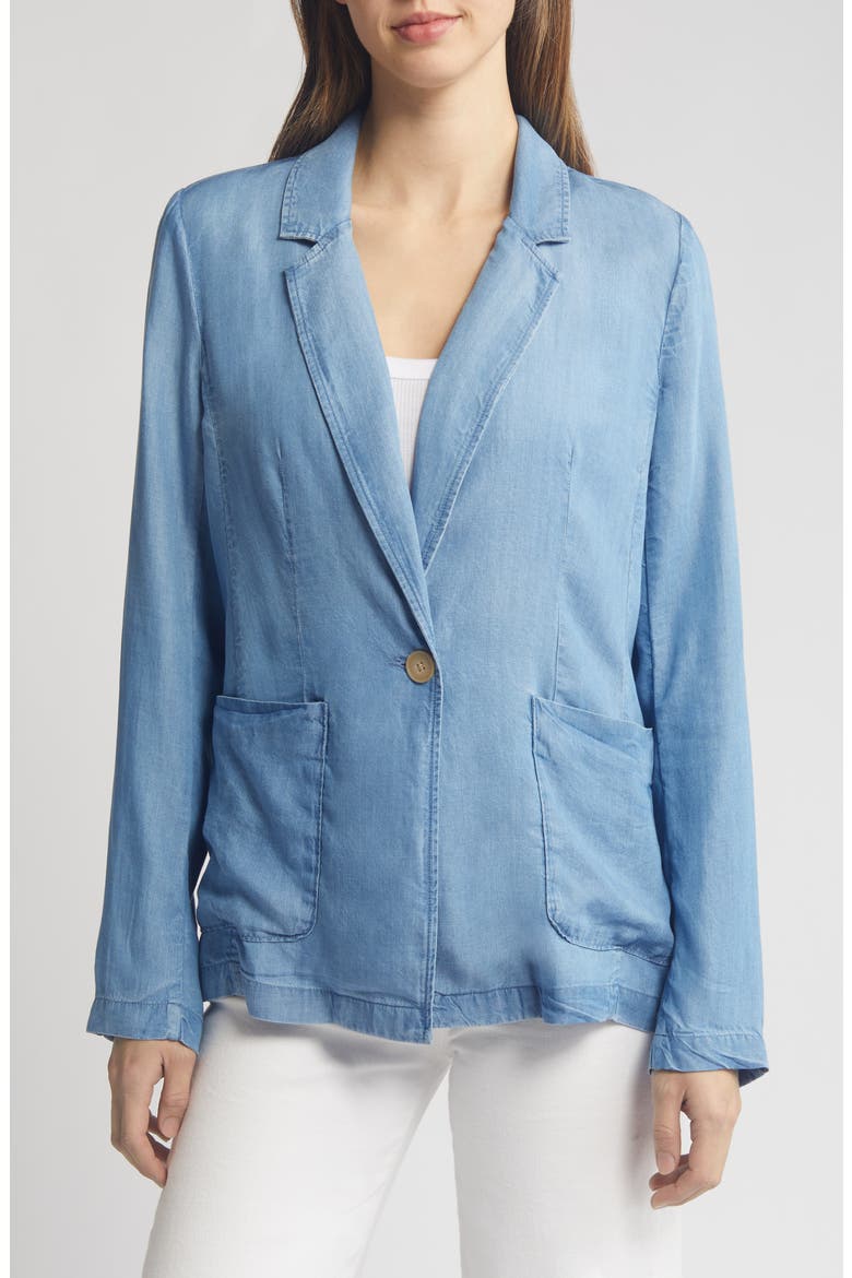 Chambray Blazer, Alternate, color, MEDIUM LIGHT WASH