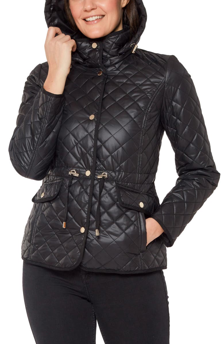 Kate Spade New York quilted hooded jacket, Alternate, color, 
