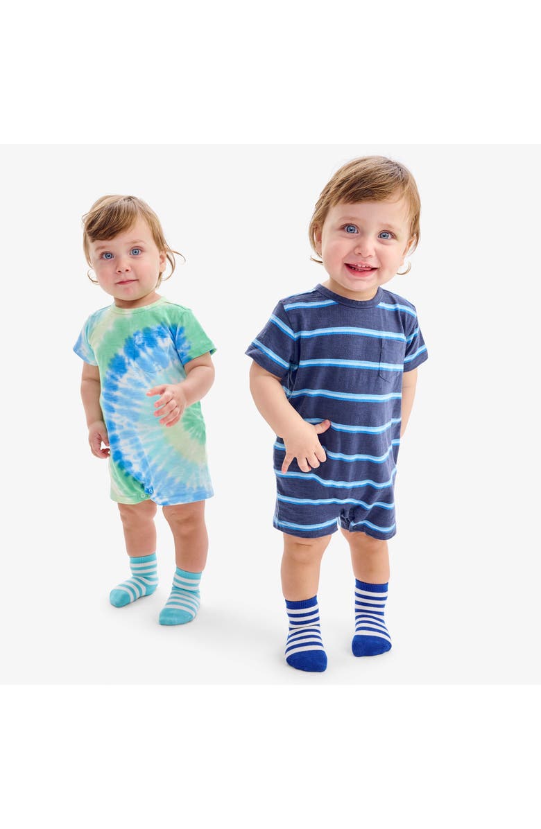 Primary Baby Pocket Shortie In Tie-Dye, Alternate, color, Cool Tie Dye Spiral