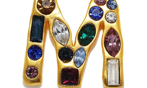 Sequin Emilie Crystal Initial Pendant Necklace In Gold