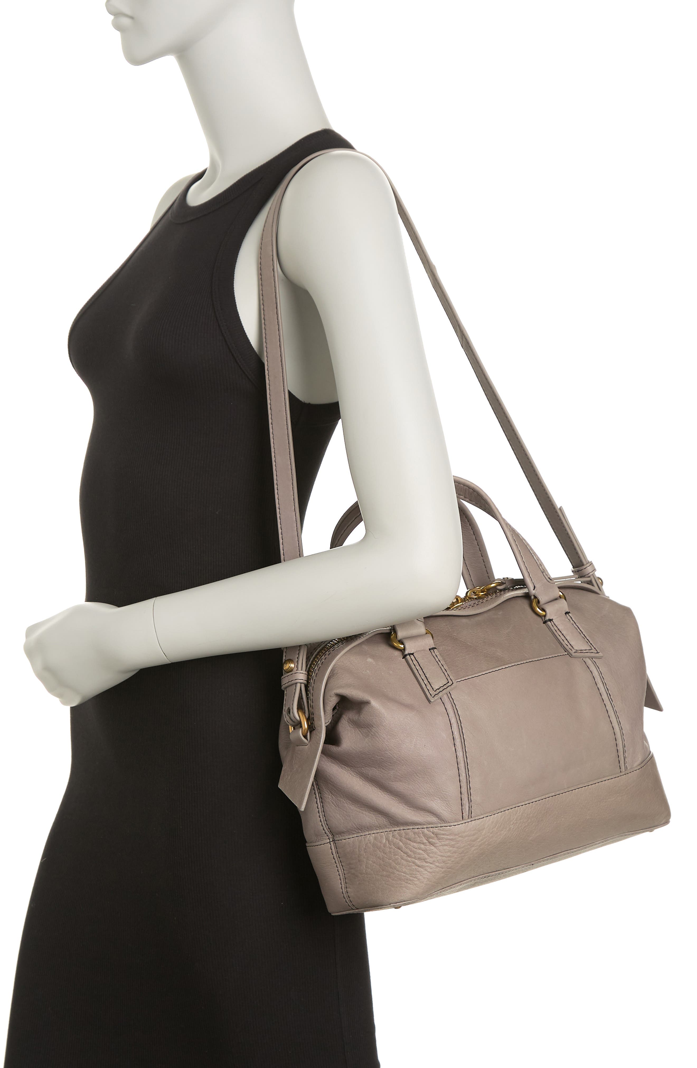 AMERICAN LEATHER CO. Willow Leather Draped Satchel Bag, Alternate, color, 