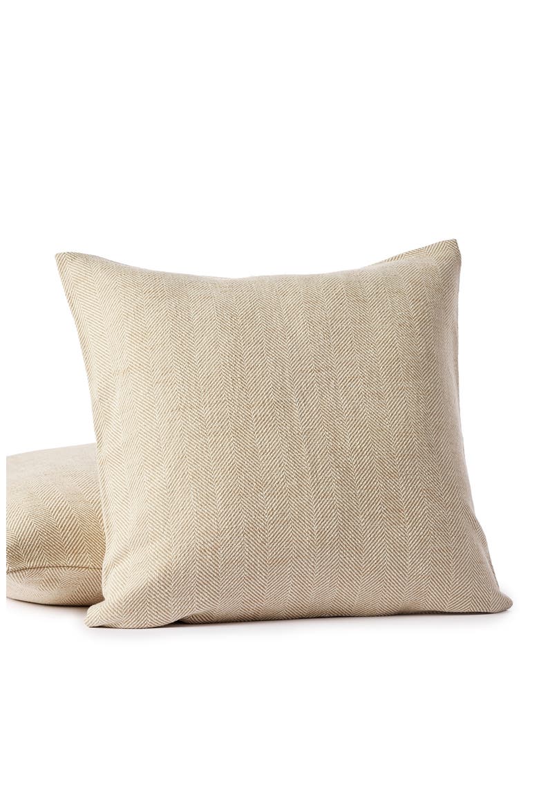 Canyon Organic Cotton Pillow Cover, Main, color, PRALINE HERRINGBONE