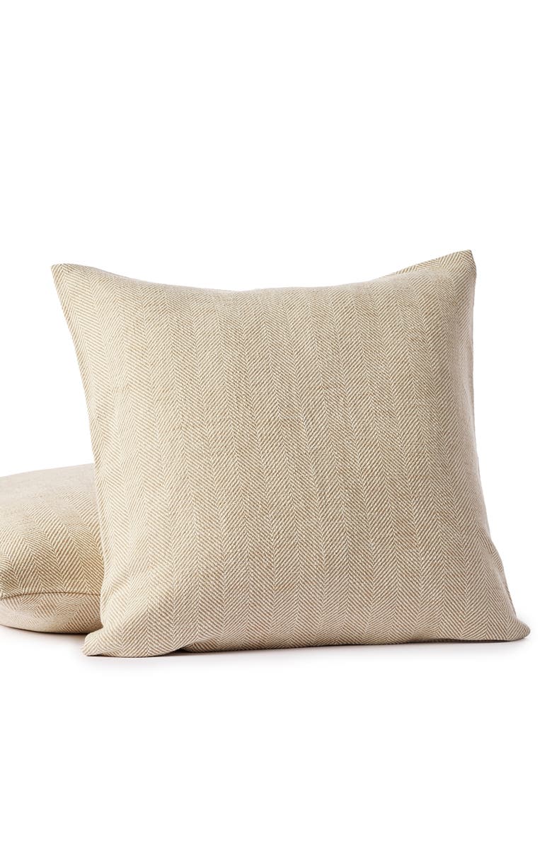 Coyuchi Canyon Organic Cotton Pillow Cover, Main, color, Praline Herringbone