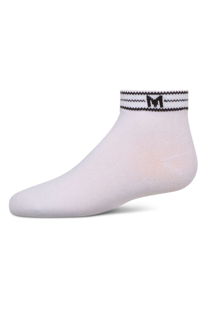 M Multi Line Anklet Socks, Main, color, White
