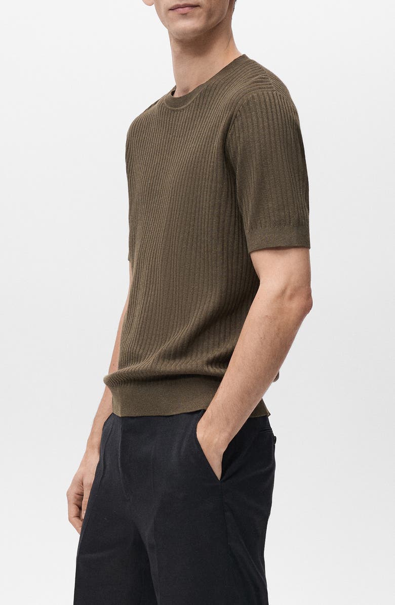 MANGO Textured Stripe Knit Top, Alternate, color, 