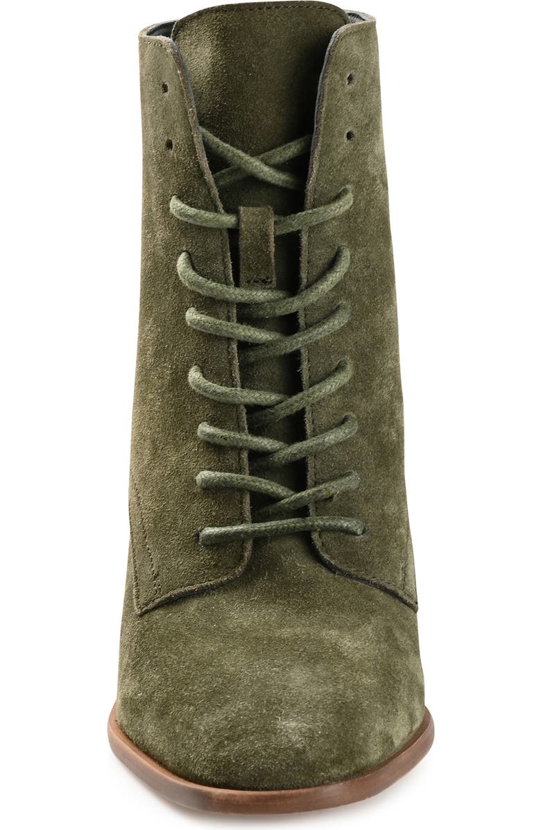 Journee Collection Journee Signature Edda Lace-Up Bootie, Alternate, color, Olive