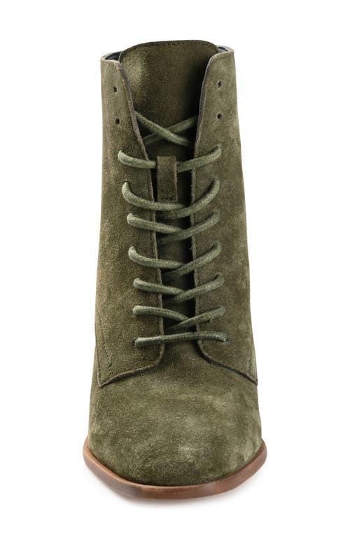 Journee Collection Journee Signature Edda Lace-up Bootie In Olive