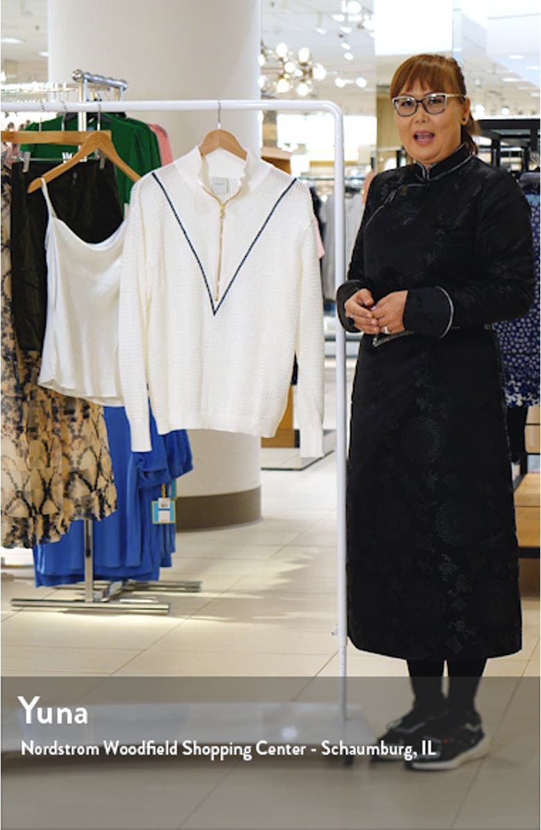 Calva Open Knit Half Zip Sweater, sales video thumbnail