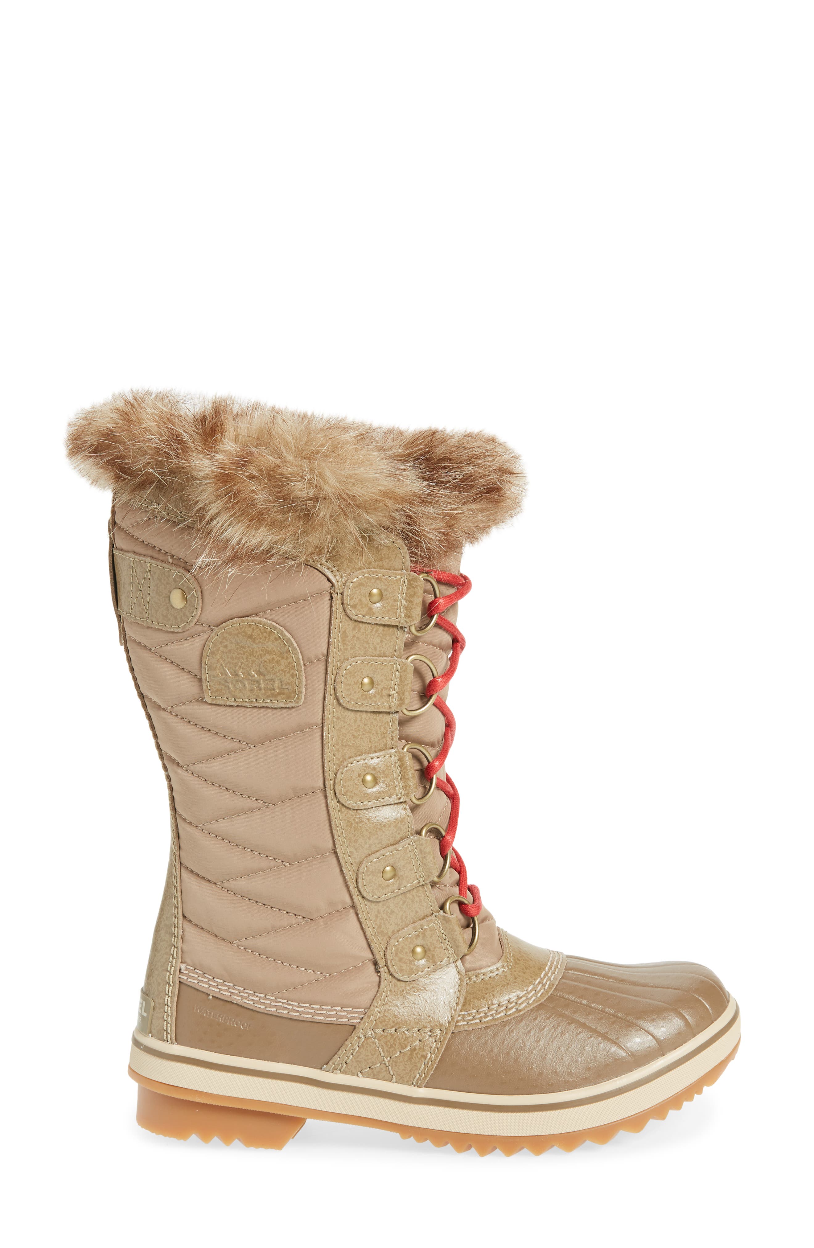 'Tofino II' Faux Fur Lined Waterproof Boot, Alternate, color, KHAKI II