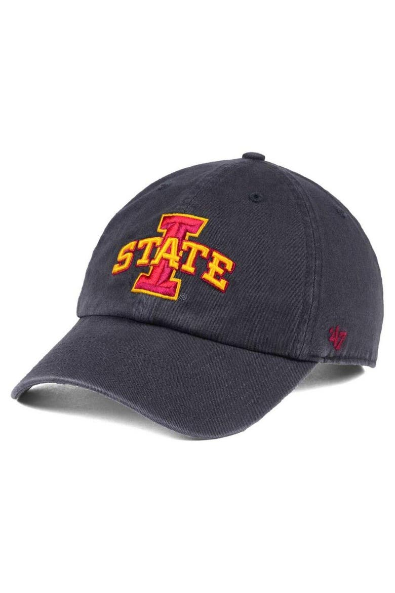 Men's '47 Charcoal Iowa State Cyclones Clean Up Adjustable Hat, Main, color, Charcoal