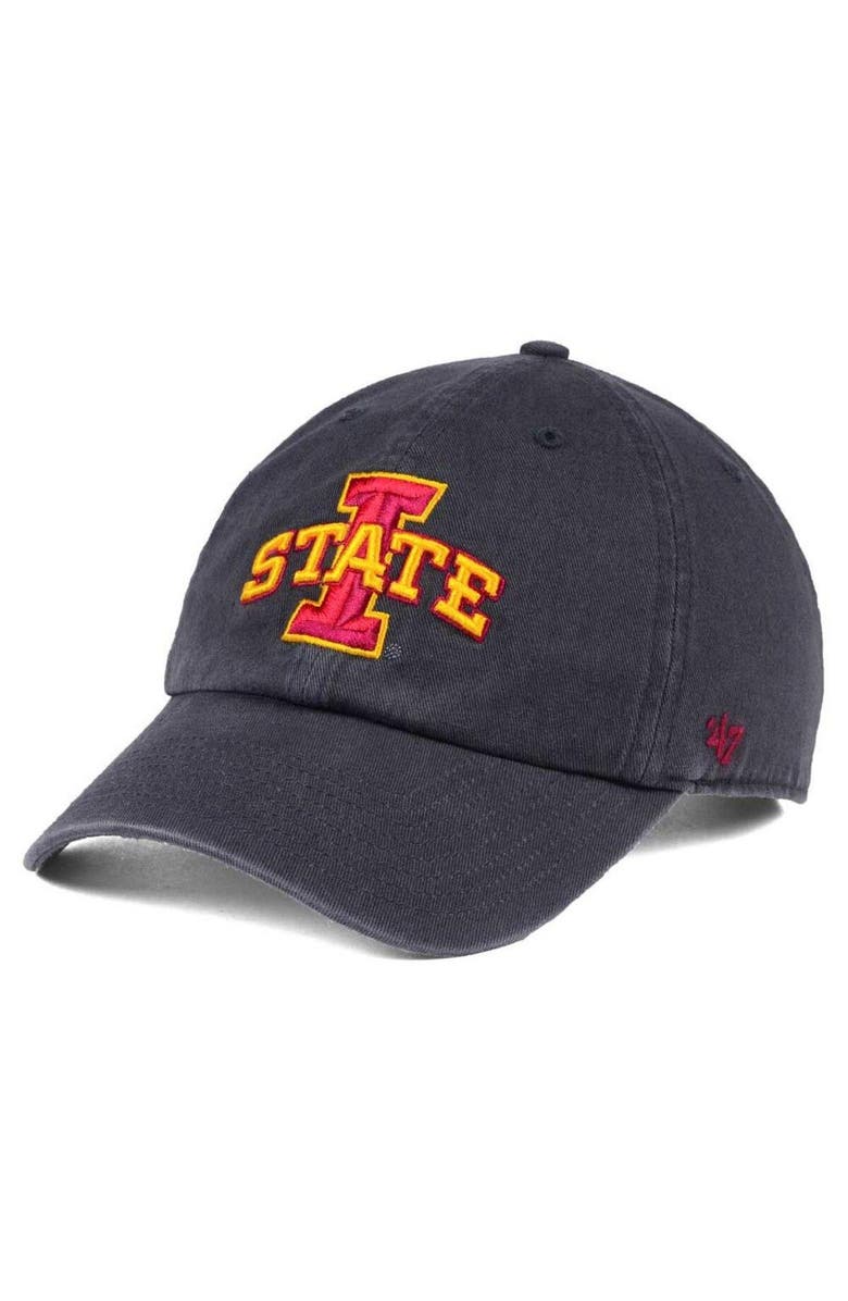 '47 Men's '47 Charcoal Iowa State Cyclones Clean Up Adjustable Hat, Main, color,