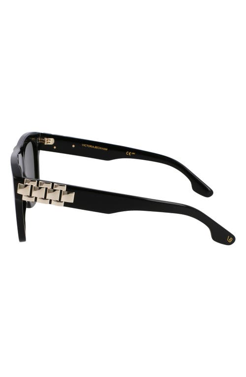 Victoria Beckham Chain Pouch 52mm Modified Rectangular Sunglasses In Black