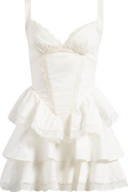 Mistress Rocks Lace Trim Tiered Minidress