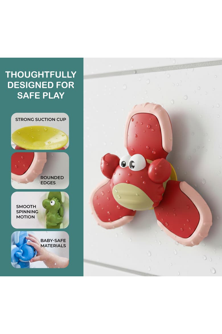 Cartoon Colorful Suction Spinner Toy Set, Alternate, color, Multicolor