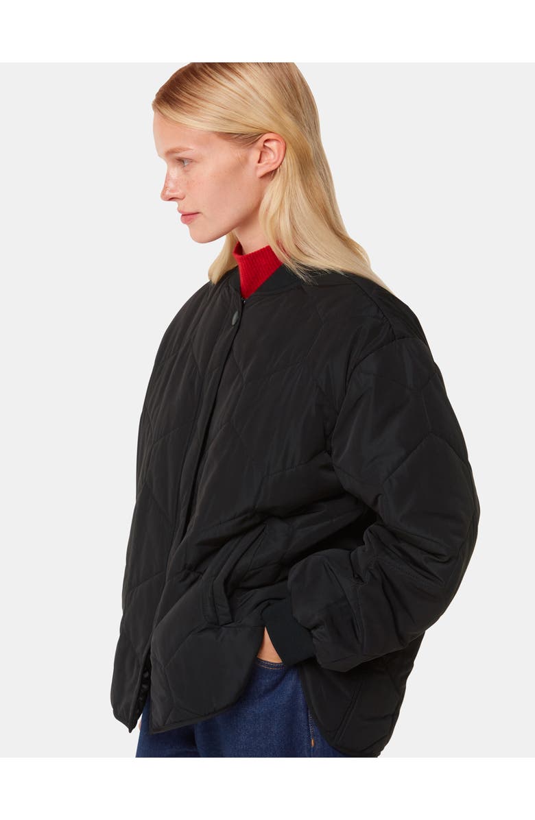 Whistles Ida Short Quilted Coat, Alternate, color, Black