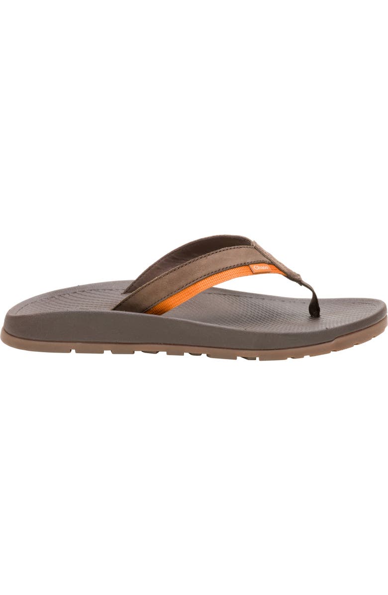 Chaco Lowdown Leather Flip Flop, Alternate, color, Coffee