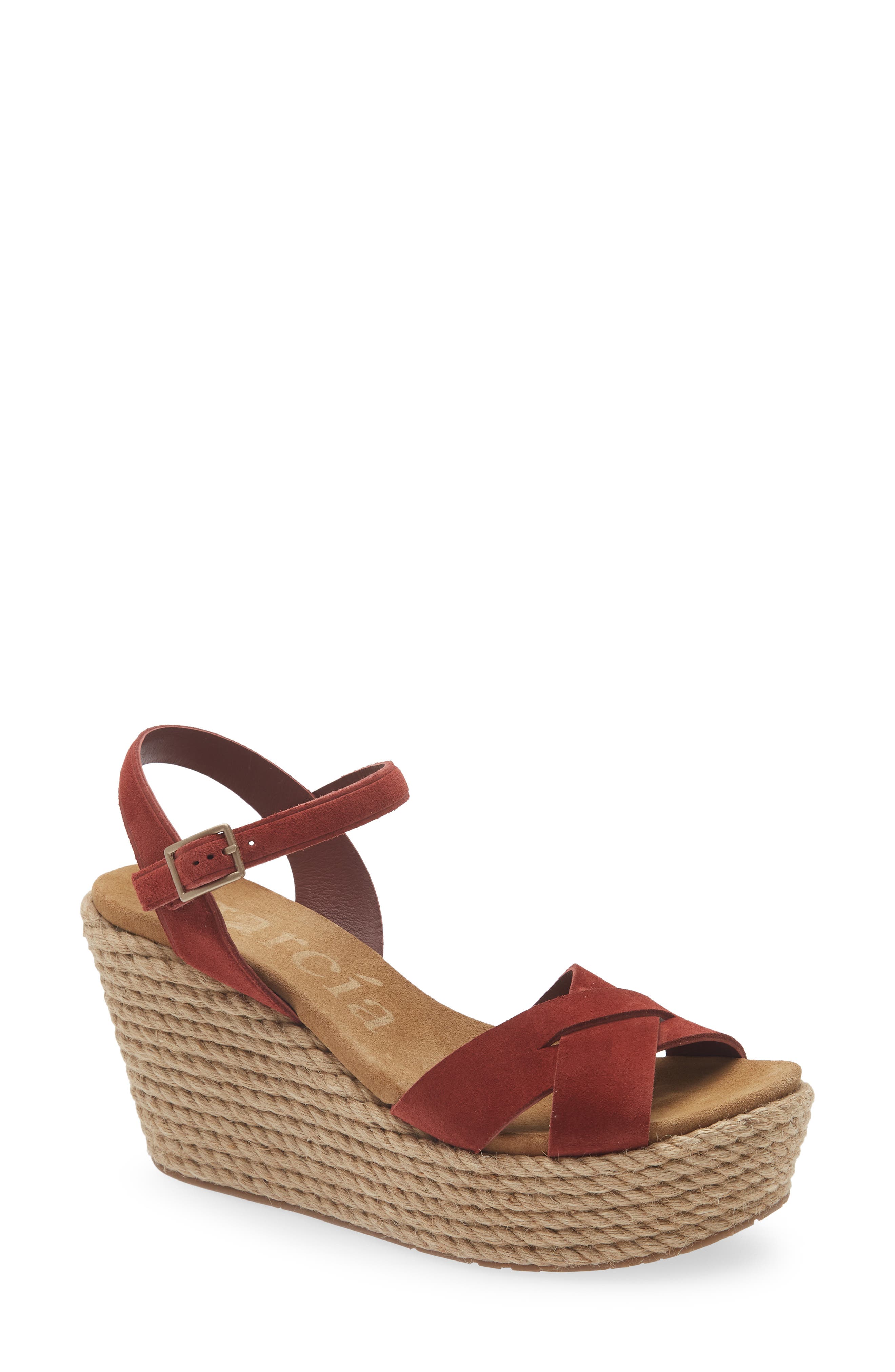 Pedro Garcia Dalys Espadrille Platform Wedge Sandal, Main, color, Henna Castoro