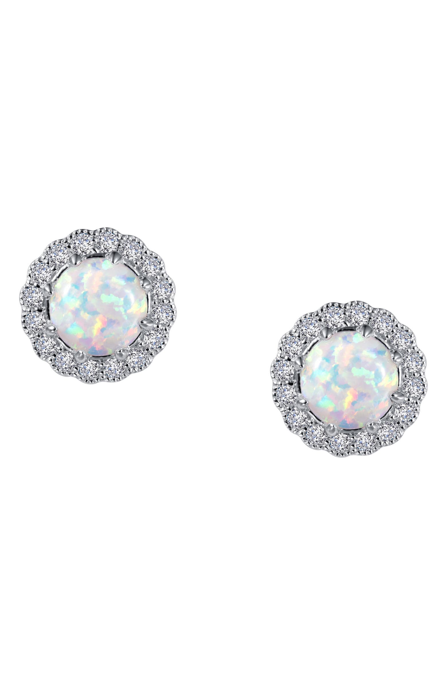 Lafonn Simulated Opal & Simulated Diamond Halo Stud Earrings ...