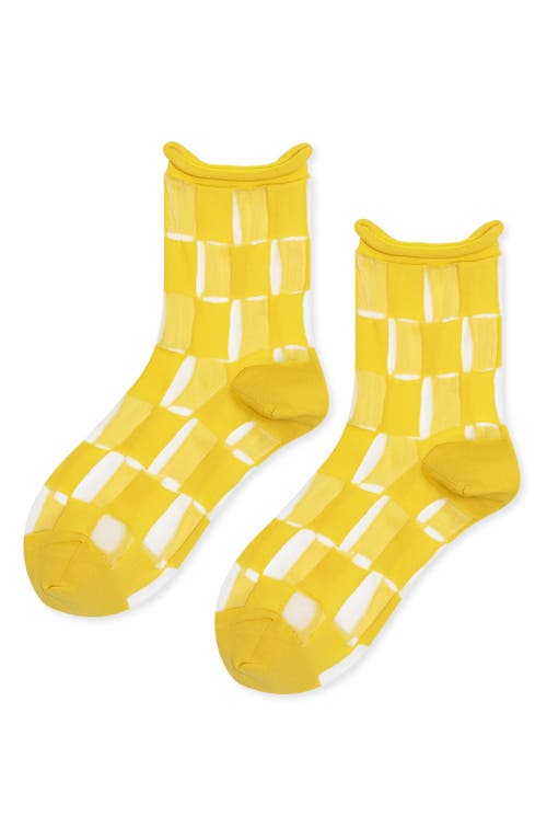 Hansel From Basel Chucks Check Sheer Crew Socks
