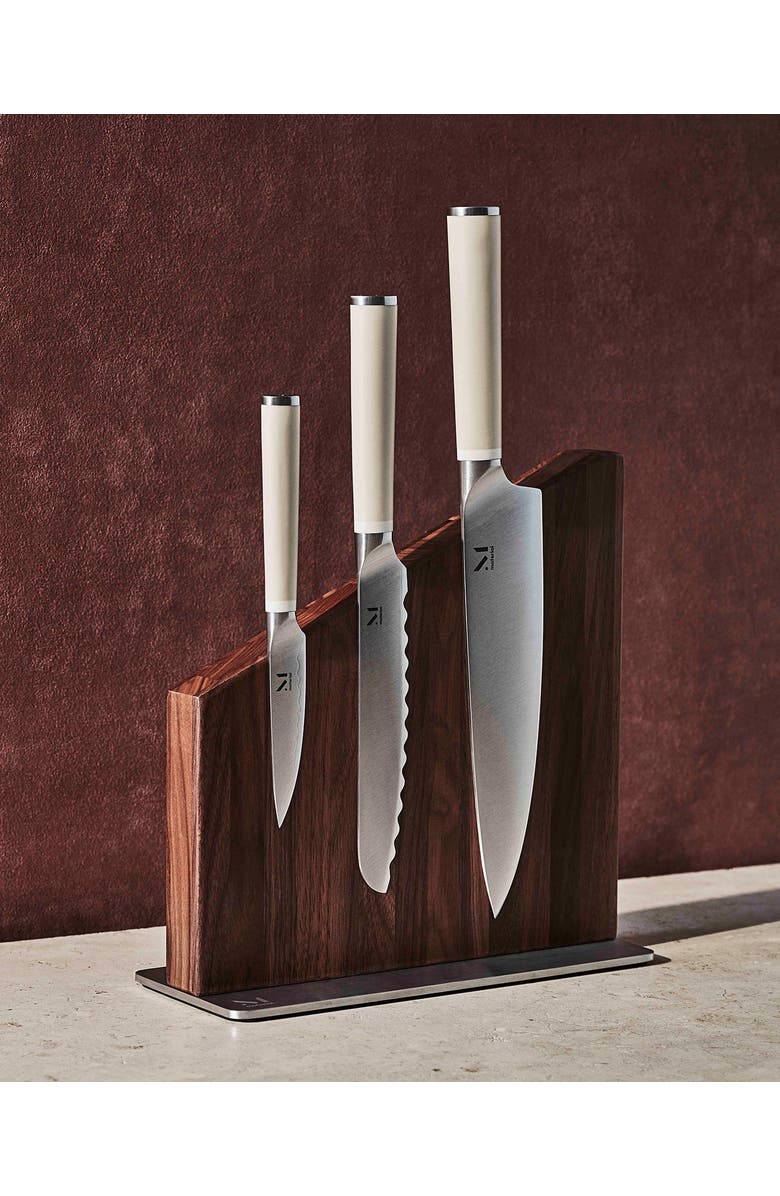 MATERIAL The Knives and Stand Set, Alternate, color, White Ash / Almost Black