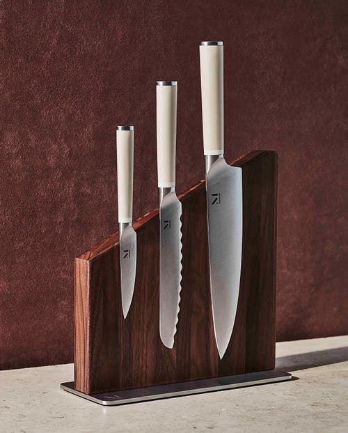 Material The Knives And Stand Set In Walnut/almost Black
