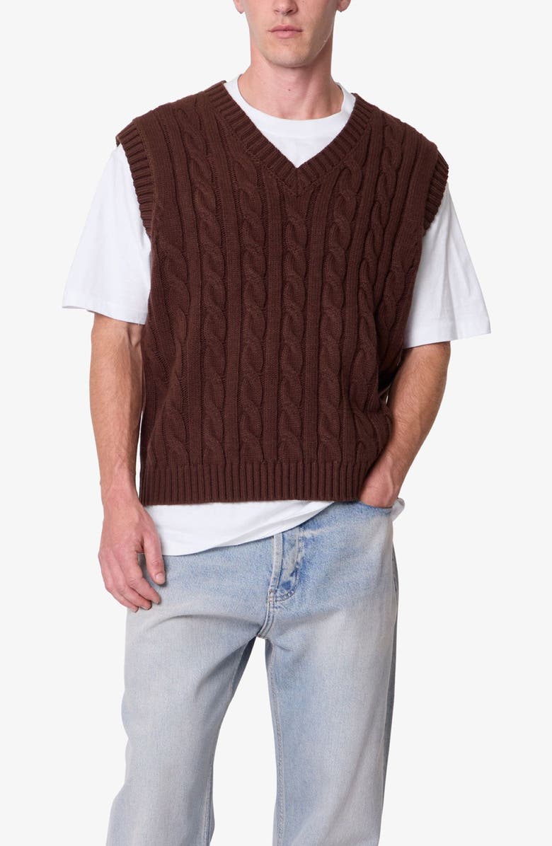 mnml Cotton Blend Cable Knit Vest, Alternate, color, 