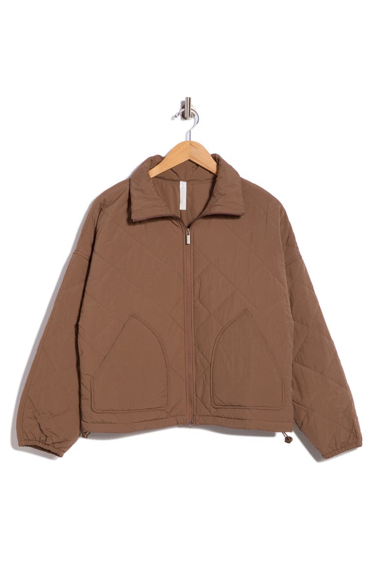 Z by Zella Wander Diamond Quilted Jacket, Alternate, color, Brown Quartz