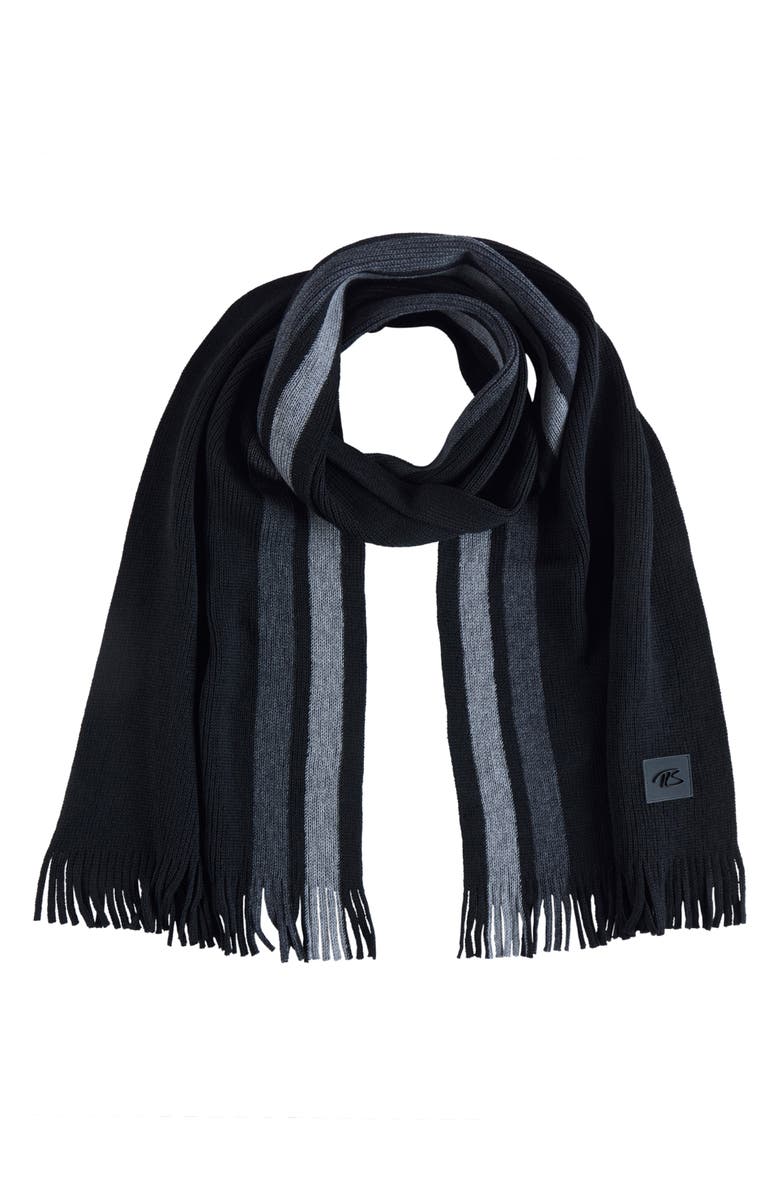 Robert Barakett Merino Wool Scarf, Main, color, Black