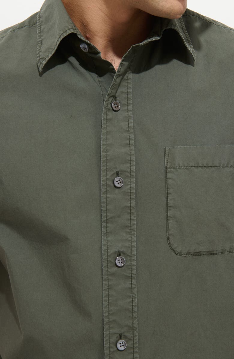 Alex Mill Franklin Short Sleeve Cotton Poplin Button-Up Shirt, Alternate, color, Flight Green