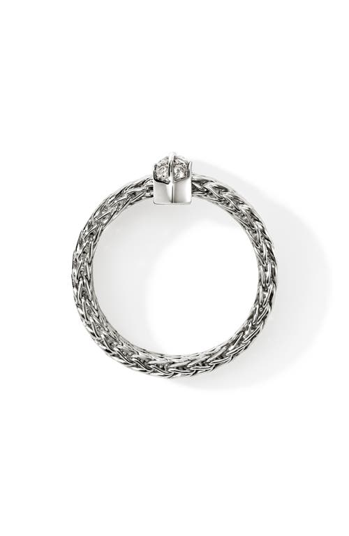 John Hardy Icon Link Pavé Diamond Ring In Metallic