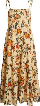 Treasure & Bond Tie Shoulder Tiered Maxi Dress