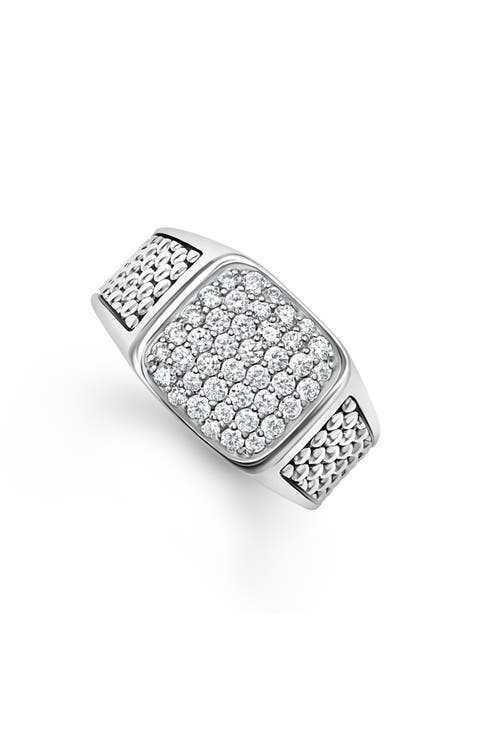 Anthem Pavé Diamond Signet Ring