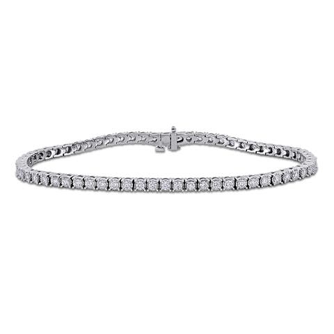 3 1/7ct. t.w. Lab-Grown Diamond Tennis Bracelet 14k
