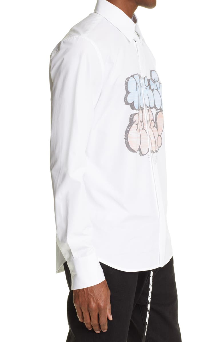 Off-White Graffiti Graphic Button-Up Shirt, Alternate, color, 