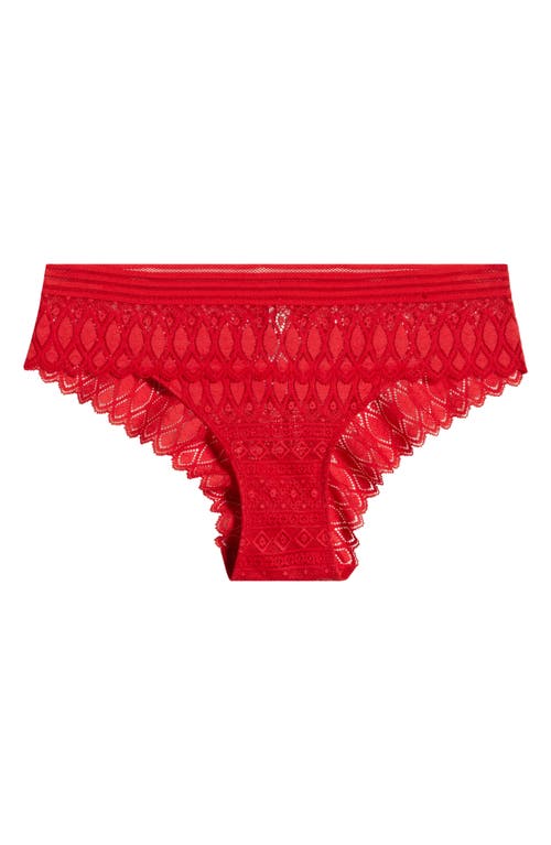 Etam Gravure Lace Hipster Panties In Red